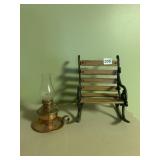METAL ROCKER WITH OIL LAMP