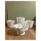 FENTON CANDLE HOLDER, PLANTERS, ETC.