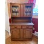 OAK CHINA HUTCH WITH GLASS FRONT CABINETS