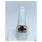 18K GOLD 2.6 CT OVAL GARNET SZ. 10.5 - 13.58