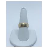 14K GOLD ETCHED BAND SZ. 9 - SATIN FINISH 7.80