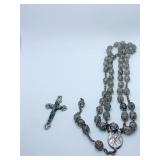 ITALY CROSS AND UNUSUAL ROSARY NECKLACE