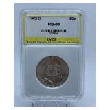 1962-D LIBERTY HALF - GRADED MS-66