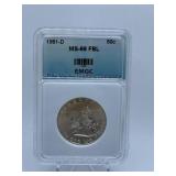 1961-D - LIBERTY HALF - GRADED MS-66 FBL