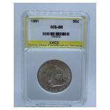 1961- LIBERTY HALF -GRADED MS-66