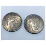 (2) PEACE DOLLARS 1879 & 1880
