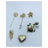 ASSORTED PINS, 4 LEAF CLOVER