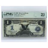 1899 SILVER CERTIFICATE $1.00 - GRADED 25 VERY