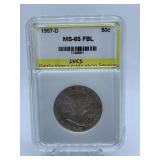 1957-D LIBERTY HALF - GRADED MS-65 FBL