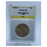 1957-D LIBERTY HALF - GRADED MS-65 FBL