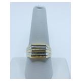 18K GOLD WHITE AND YELLOW GOLD STRIPPED RING