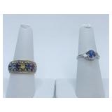 10K RINGS ONE BLUE SAPPHIRE STONE SZ. 6.5,