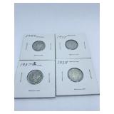 (4) MERCURY DIMES INCL: 1929, 1935, 1937-S 1938