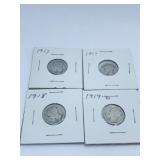 (4) MERCURY DIMES INCL:(2) 1917, 1919, 1919-D