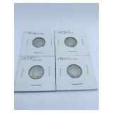 (4) ROOSEVELT DIMES 1952, 1953-S, 1955, 1955