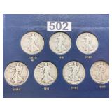 (6) LIBERTY WALKING HALF DOLLARS INCL. 1917-S