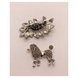 RHINESTONE PIN MARKED PELL TREE W/ CANDLES,