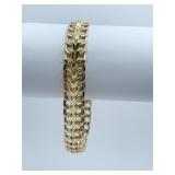 14K ITALY GOLD - 7.25" L DOUBLE INTERLOCKING