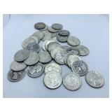 (40) SILVER WASHINGTON QUARTERS 1964 BACK