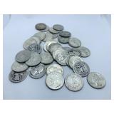 (40) SILVER WASHINGTON QUARTERS 1964 BACK