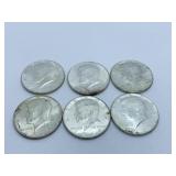(6) 1964 KENNEDY HALVES