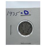 1935 D MERCURY DIME