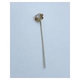 14K GOLD STICK PIN W/ CZ CENTER STONE 1.93 GRAMS