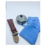 QUAD. PLATE OVAL 2" D, W/ FLOWER TOP, WATCH BAND
