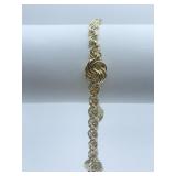 14K GOLD BRACELET -8" L - 3.42 GRAMS