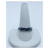 STERLING & ONYX RING SIZE 10.5 - 4.33 GRAMS