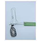STERLING 16" CHAIN W/ VIRGIN MARY PENDANT 9.25