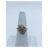 DIAMOND CLUSTER RING 14K GOLD 4.5 GRAMS