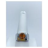 RING CITRINE STONE SILVER SETTING SZ. 11 - 6.68