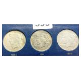 (3) SILVER DOLLARS - 1928-S, 1934, 1934-D
