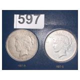 (3) SILVER DOLLARS - 1927-D, 1927-S