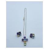 10K 18" FINE GOLD CHAIN - MULTI-COLOR STONES -