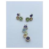 10K GOLD CIRCLE DESIGN PIERCED EARRINGS AND 10K