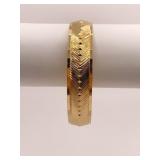MONET 2.5" D BRACELET GOLD FINISH ETCHED EDGE