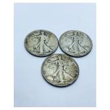 (3) SILVER HALF DOLLARS 1937, 1940, 1941