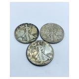 (3) SILVER HALF DOLLARS 1941-D, 1942, 1943