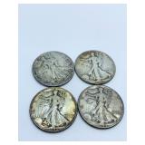 (3) SILVER HALF DOLLARS 1944, 1945, (2)1946