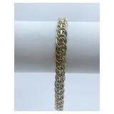 14K GOLD CIRCLE LINK BRACELET 7.5" L - 8.07 GRAMS