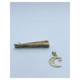 14K MOON PENDANT, 14K BRUSH FINISH MONEY CLIP