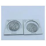 (2) LIBERTY WALKING HALVES 1935-S, 1947-D