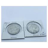 (2) FRANKLIN HALF DOLLARS 1953-S, 1963-D