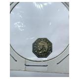 1852 FRACTIONAL CALIFORNIA GOLD TOKEN INDIAN HEAD