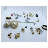 925 RING W/ CZ CENTER, ASSORTED PIERCED EARRINGS