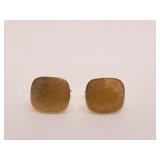 14K YELLOW GOLD BRUSHED FINISH CUFFLINKS HALLMARK