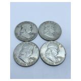 (4) FRANKLIN HALVES INCL: 1960-D, 1961-D, 1962-D,