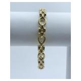 14K ITALY GOLD - 7" L BRACELET UNUSUAL DOUBLE